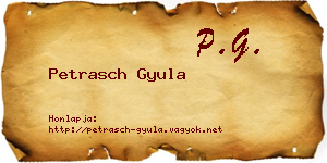 Petrasch Gyula névjegykártya